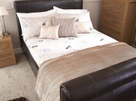 GFW Chicago 4ft6 Double Brown Faux Leather Bed Frame Thumbnail