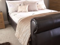 GFW Chicago 4ft6 Double Brown Faux Leather Bed Frame Thumbnail