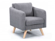 Sleep Design Blithfield Charcoal Grey Fabric Chair And Footstool Thumbnail
