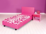 GFW Maine 3ft Single Pink Faux Leather Bed Frame Thumbnail