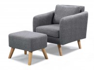 Sleep Design Blithfield Charcoal Grey Fabric Chair And Footstool Thumbnail