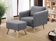 Sleep Design Blithfield Charcoal Grey Fabric Chair And Footstool Thumbnail