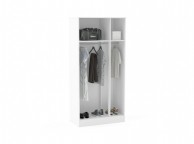 Birlea Lynx Grey with White Gloss 3 Door Wardrobe with Mirror Thumbnail