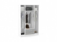 Birlea Lynx White With Grey Gloss 4 Door 2 Drawer Wardrobe With Centre Mirrors Thumbnail