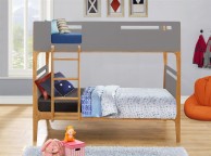 Birlea Islington 3ft Single Oak And Grey Wooden Bunk Bed Thumbnail