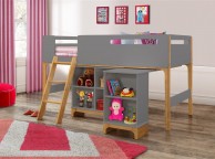 Birlea Islington 3ft Single Oak And Grey Wooden Midsleeper Bed Thumbnail