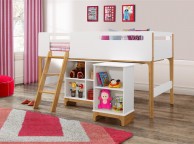 Birlea Islington 3ft Single Oak And White Wooden Midsleeper Bed Thumbnail