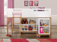 Birlea Islington 3ft Single Oak And White Wooden Midsleeper Bed Thumbnail