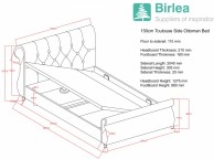 Birlea Toulouse 5ft Kingsize Black Fabric Ottoman Bed Frame Thumbnail