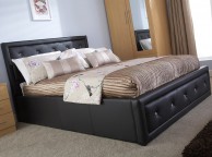 GFW Hollywood 4ft6 Double Black Faux Leather Ottoman Lift Bed Frame Thumbnail