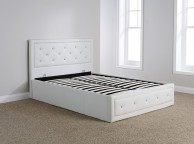 GFW Hollywood 4ft6 Double White Faux Leather Ottoman Lift Bed Frame Thumbnail