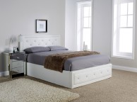 GFW Hollywood 5ft Kingsize White Faux Leather Ottoman Lift Bed Frame Thumbnail