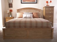 GFW Madrid 5ft Kingsize Natural Oak Finish Ottoman Bed Thumbnail