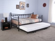 GFW Memphis 3ft Single Black Metal Day Bed with Underbed Thumbnail