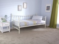 GFW Memphis 3ft Single Ivory Metal Day Bed with Underbed Thumbnail