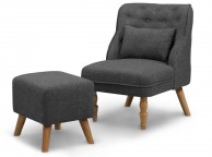 Sleep Design Shenstone Charcoal Grey Fabric Chair And Footstool Thumbnail