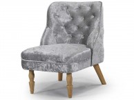 Sleep Design Shenstone Crushed Silver Velvet Fabric Chair And Footstool Thumbnail