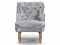 Sleep Design Shenstone Crushed Silver Velvet Fabric Chair And Footstool Thumbnail