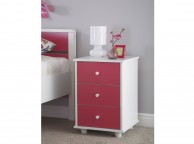 GFW Miami Pink 3 Drawer Bedside Thumbnail