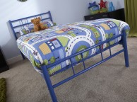 GFW Morgan 3ft Single Blue Metal Bed Frame Thumbnail