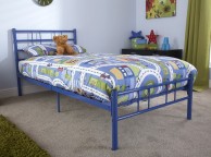 GFW Morgan 3ft Single Blue Metal Bed Frame Thumbnail