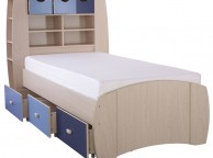 GFW Sydney 3ft Storage Bed Frame with Blue Detailing Thumbnail