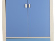 GFW Sydney Wardrobe with 2 Doors and 3 Drawers with Blue Detailing Thumbnail