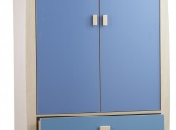 GFW Sydney Wardrobe with 2 Doors and 3 Drawers with Blue Detailing Thumbnail