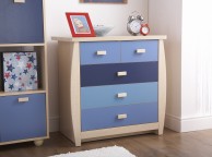 GFW Sydney 3+2 Chest of Drawers with Blue Detailing Thumbnail