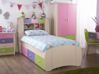 GFW Sydney 3ft Storage Bed Frame Pink and Lilac Thumbnail