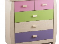 GFW Sydney 3+2 Chest of Drawers Pink and Lilac Thumbnail