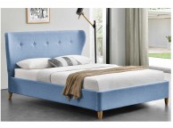 Sleep Design Kensington 5ft Kingsize Blue Fabric Bed Frame Thumbnail