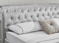 Sleep Design St James 5ft Kingsize Crushed Silver Velvet Ottoman Bed Frame Thumbnail