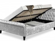 Sleep Design St James 5ft Kingsize Crushed Silver Velvet Ottoman Bed Frame Thumbnail
