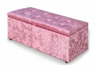 Sleep Design Crushed Pink Velvet Ottoman Blanket Box Thumbnail