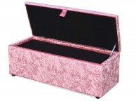 Sleep Design Crushed Pink Velvet Ottoman Blanket Box Thumbnail