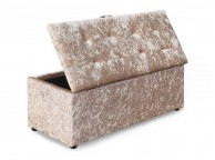 Sleep Design Crushed Gold Velvet Ottoman Blanket Box Thumbnail