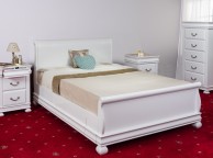 Sweet Dreams Storm 5ft Kingsize White Wooden Sleigh Bed Frame With Drawers Thumbnail