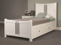 Sweet Dreams Lewis 4ft6 Double Bed Frame With Drawers In White With Black Stripes Thumbnail