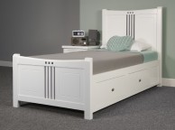 Sweet Dreams Lewis 3ft Single Bed Frame With Drawers In White With Grey Stripes Thumbnail