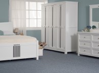 Sweet Dreams Lewis White With Grey Stripes 2 Door Wardrobe Thumbnail