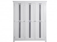 Sweet Dreams Lewis White With Black Stripes 3 Door Wardrobe Thumbnail