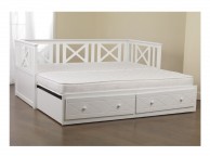 Sweet Dreams Chaise 3ft Single White Wooden Guest Day Bed Thumbnail