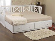 Sweet Dreams Chaise 3ft Single White Wooden Guest Day Bed Thumbnail