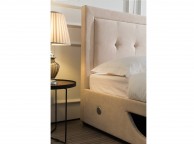 Flair Furnishings Juliet 5ft Kingsize Ottoman TV Bed In Oatmeal Fabric Thumbnail