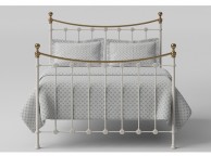 OBC Carrick 5ft Kingsize White With Brass Metal Headboard Thumbnail