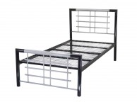 Metal Beds Atlanta 4ft Small Double Silver and Black Metal Bed Frame Thumbnail