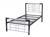 Metal Beds Atlanta 5ft Kingsize Silver and Black Metal Bed Frame Thumbnail