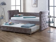Limelight Zodiac Day Bed and Trundle Guest Bed in Plush Silver Fabric Thumbnail