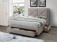 Limelight Cezanne 4ft6 Double Mink Fabric Bed Frame With Drawers Thumbnail